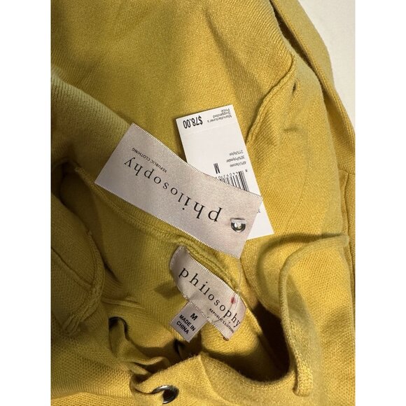 NWT Philosophy medium yellow balloon-sleeve drawstring hoodie $78 - Picture 7 of 7
